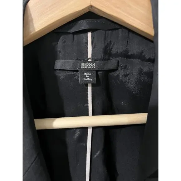 BOSS Hugo Boss black stretch wool all season blazer suit jacket size 2 A001596 - Picture 3 of 9